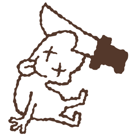 ink drawing of a forest of strange gnarled trees, with a gnome standing in the foreground with one hand on a tree trunk