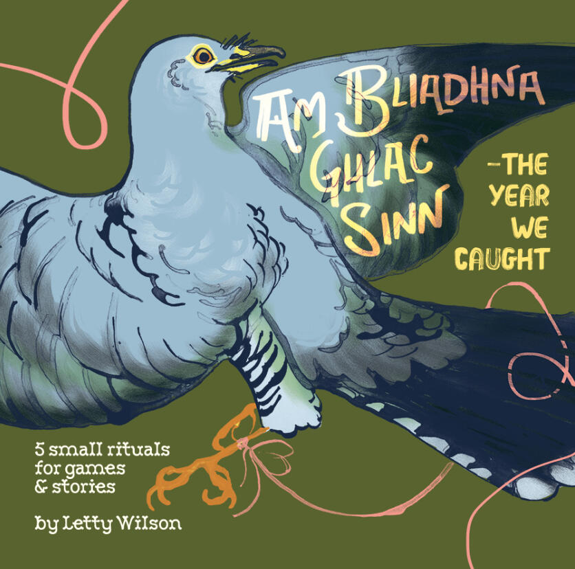 ink drawing of a forest of strange gnarled trees, with a gnome standing in the foreground with one hand on a tree trunk